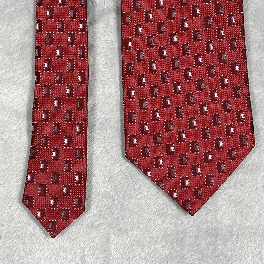 Ermenegildo Zegna Tie Mens Silk Geometric Pattern Classic Necktie Italy 58x3.5